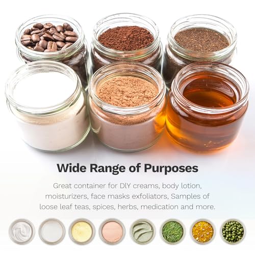 48 Pack 2 oz Small Glass Jars with Plastic Woodgrain Lids (48 Count)