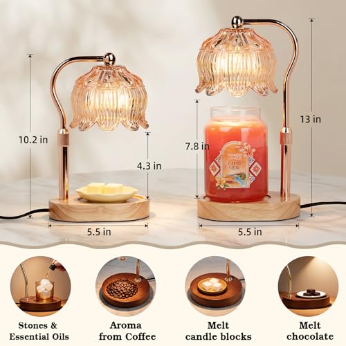 Flower Candle Warmer Lamp with Timer