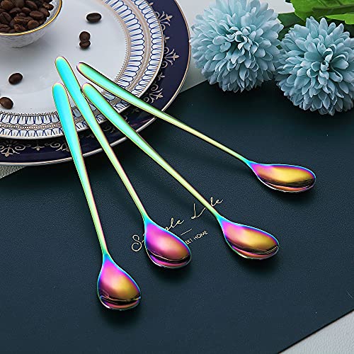 Rainbow Long Handle Spoons (6 Count)