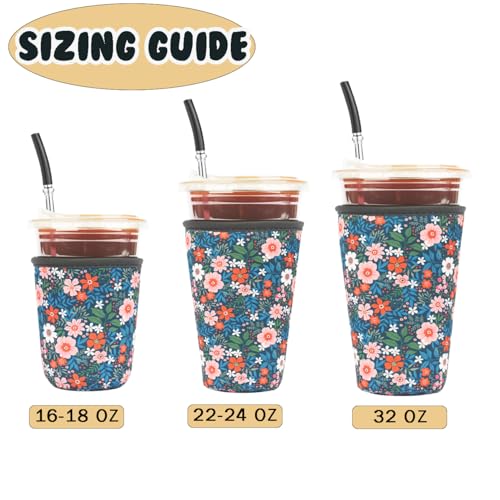 Reusable 3 Pack Iced Coffee Cup Sleeve (3 Count)