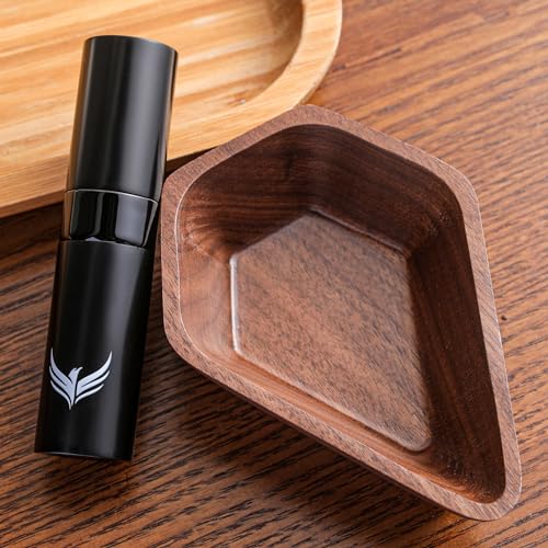 Walnut Coffee Bean Dosing Cup and RDT Spray Bottle