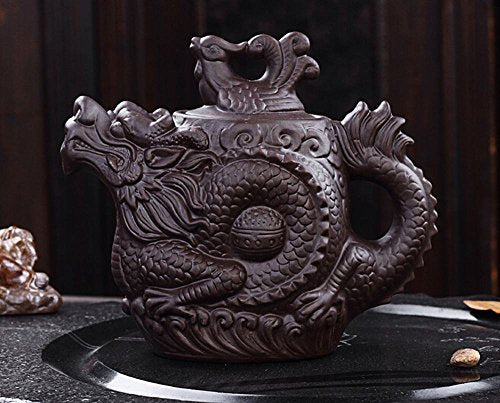Authentic Yixing Teapot Dragon and Phoenix Tea Pot Big Capacity Purple Clay Tea Set Kettle Kung Fu Teapot