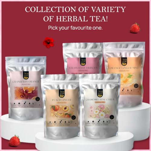 Strawberry Hibiscus Herbal Tea Loose Leaf 100gm (3.53 Ounce)