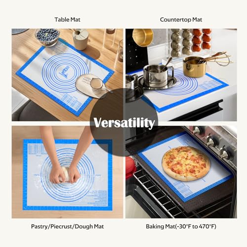Nonstick Silicone Pastry Baking Mat Large with Measurements 16''By 20''