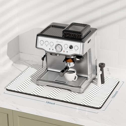 Coffee Mat 12" x 19" Cute Coffee Bar Mats for Espresso Machine Station Accessories and Organizer