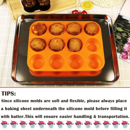 12 Cups Silicone Mini Muffin Pan Set (2 Count)