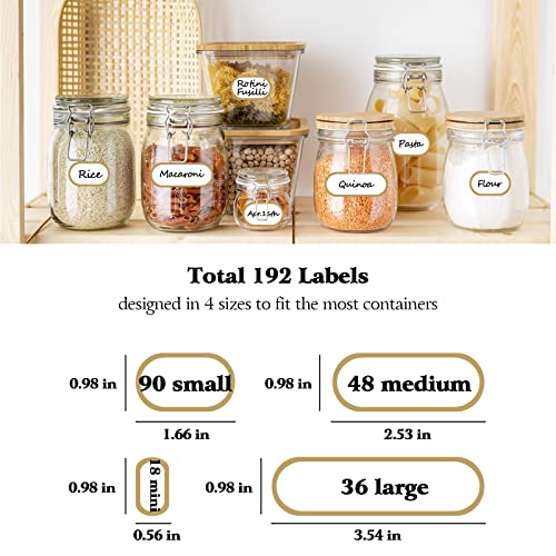 192pcs Removable Bottle Labels Waterproof Self