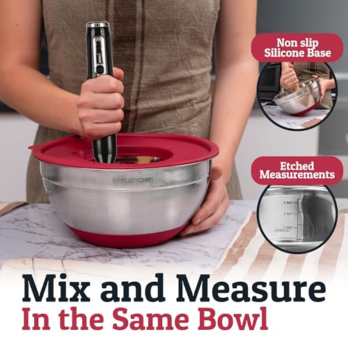 6Pc Stainless Steel Mixing Bowls with Lids Set