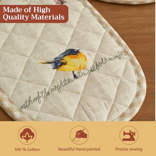 Double Oven Mitts 100% Cotton Double Oven Glove