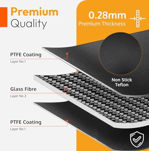 Oven Liners for Bottom of Oven 17"x 25" and Silicone Rack Guards Orange 14"