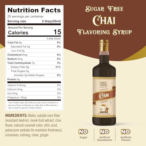 Sugar Free Chai Coffee Syrup (25.4 Fl Oz)