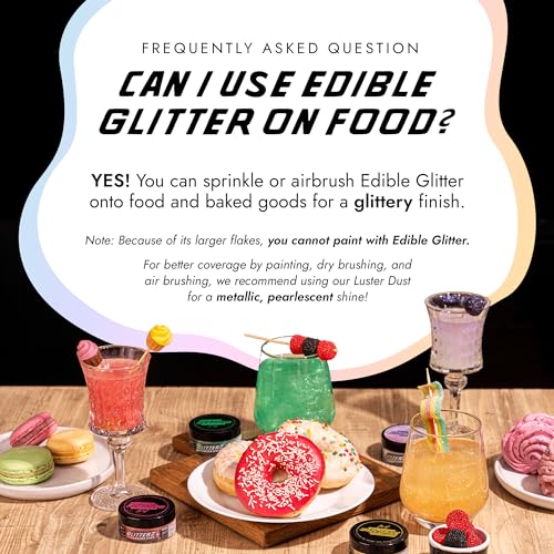 Rainbow Edible Glitter for Drinks & Cakes