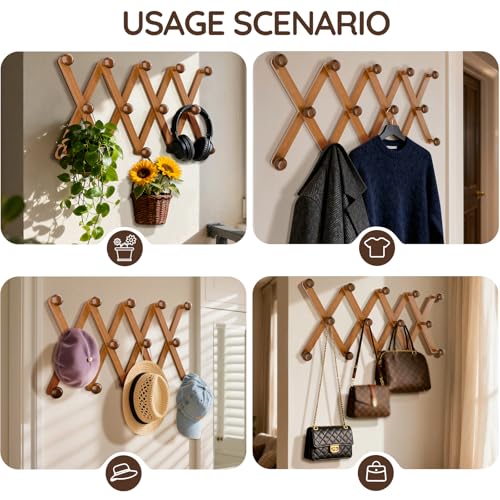 Hat Rack for Wall with 14 Hooks
