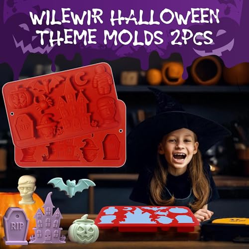 2pcs Halloween Molds Silicone for Chocolate (2 Count)