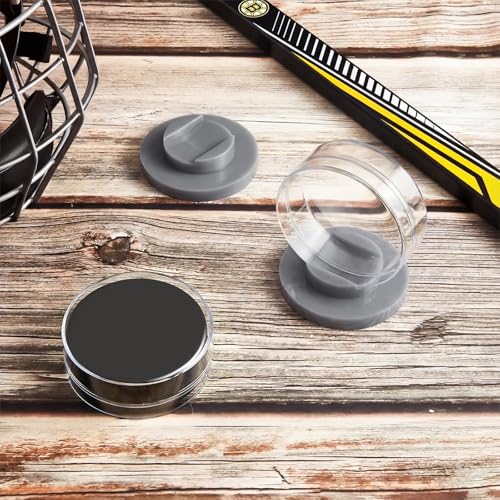 4 Pieces Hockey Puck Display Case Acrylic Clear Puck Holder with Shell Base Hockey Display Stand Autographed Souvenir Memorabilia for Enthusiasts Collection (4 Count)
