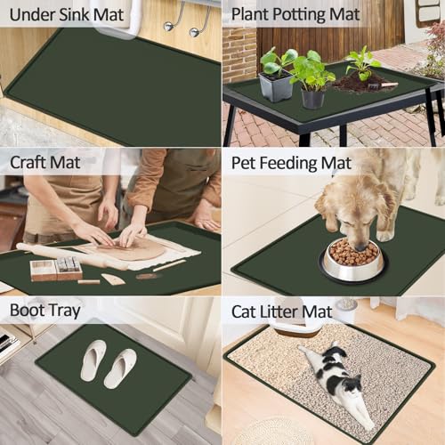 Silicone Coffee Maker Mat with Lip for Countertops