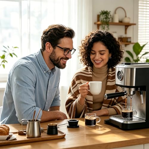 2 PACK Espresso Glass Measuring Cup Triple Pitcher Milk Cup 75ML Espresso Cups with Handle Shot Glass with V (2 Count)