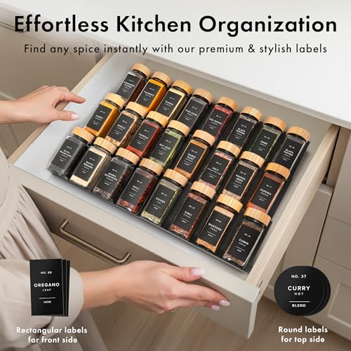 Glass Spice Jars with Label (24 Count)