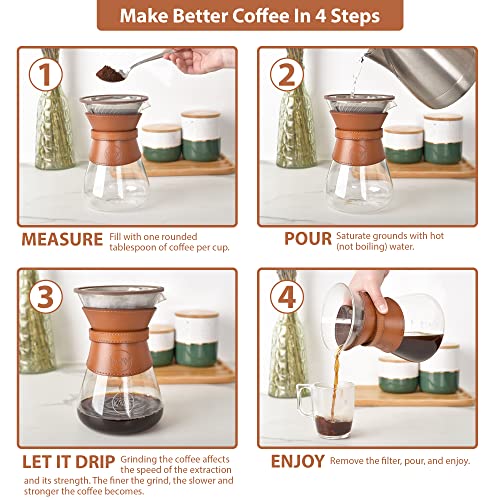 Pour Over Coffee Maker Set with Double