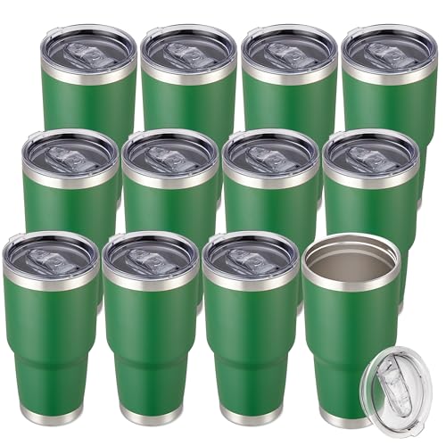 30 oz Tumbler with Lid Stainless Steel Tumblers Bulk (12 Count)