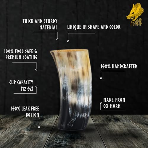 Viking Drinking Horn Mug Set of 4 (4 Count)