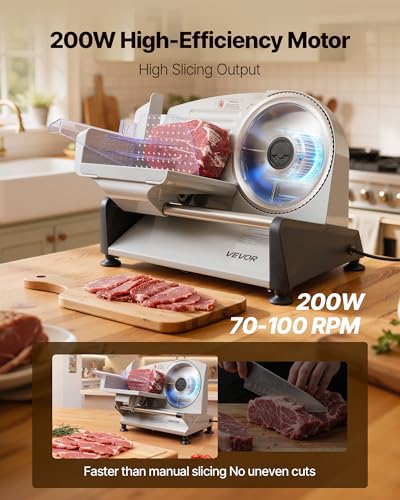 Meat Slicer 7.5 inch 200W Electric Deli Slicer Machine with SUS420 Blade