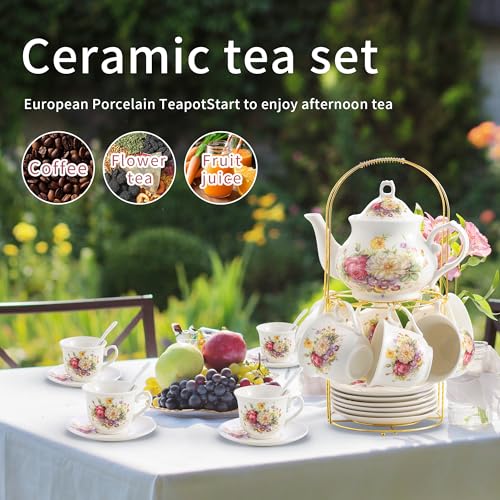 20 Pieces Porcelain Tea Sets For Women