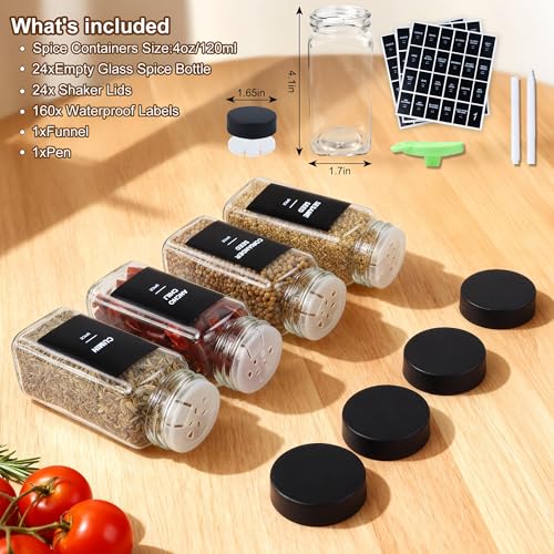 36 Spice Jars with Labels (36 Count)