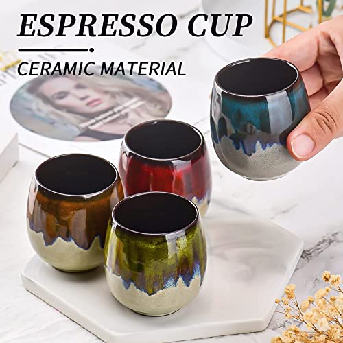 3 oz Ceramic Mini Espresso Cups Set of 4