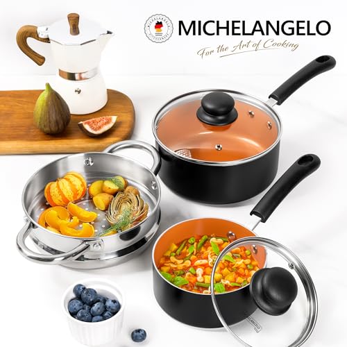 Nonstick Ceramic Saucepan Set with Lid