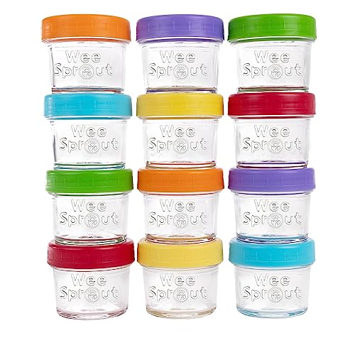 Glass Baby Food Storage Jars w (12 Count)