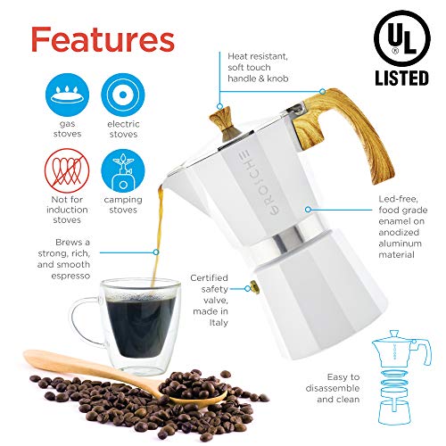 Milano Stovetop Espresso Maker Moka Pot 3 espresso Cup