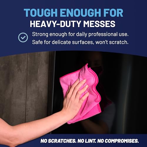 MW Pro Pink Microfiber Cleaning Cloths (12 Count)