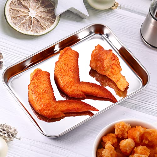 12 Pcs Baking Sheet Stainless Steel Cookie Pans (12 Count)