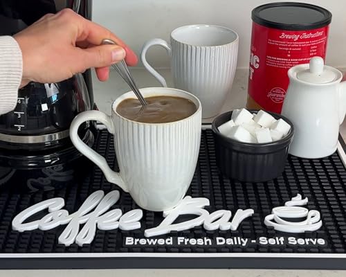 Brewed Fresh Daily Silicone Coffee Bar Mat 18x12 in
