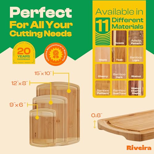 Two Tone Bamboo Wood Cutting Board (3 Count)