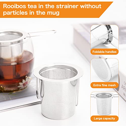 Tea Infuser Evmliy Stainless Steel Tea Strainer Sitting in Mugs
