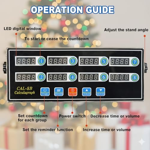 Commercial 8 Channels Digital Kitchen Timer