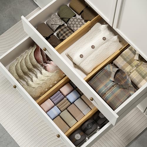Bamboo Expandable Drawer Dividers (4 Count)