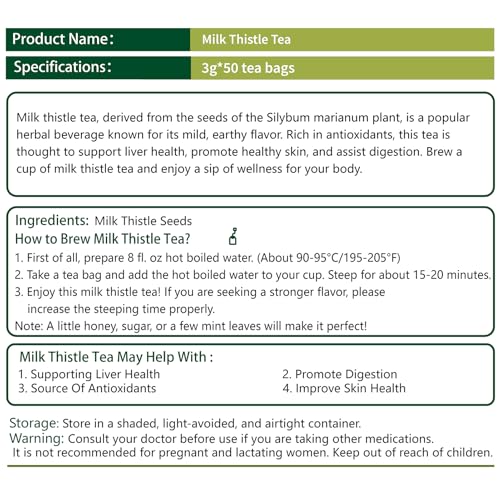 Milk Thistle Tea Bags (50 Count)