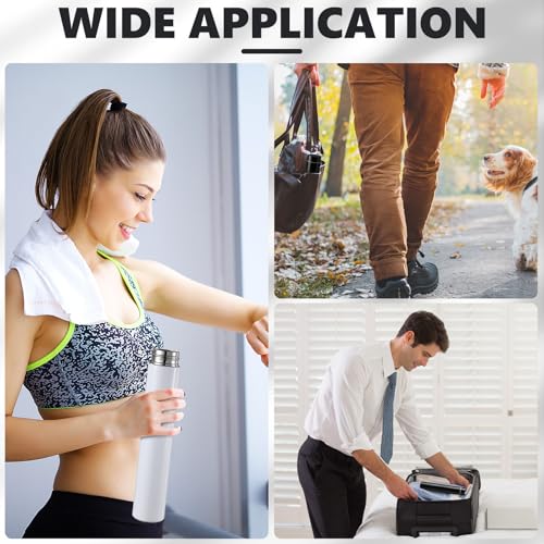 2 Pack Black White Slim Stainless Steel Water Bottle 8.8 oz (2 Count)