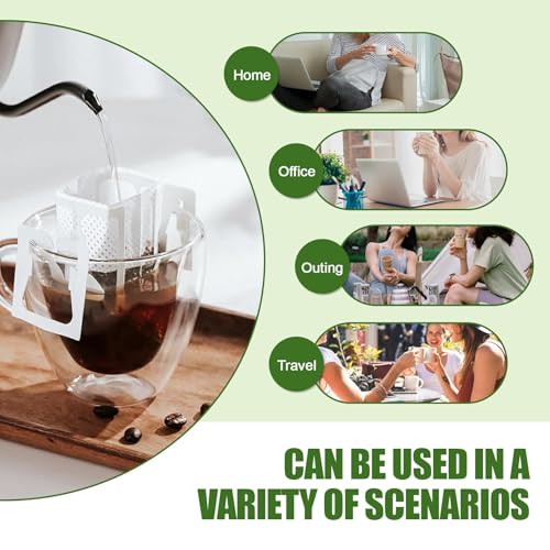 100Pcs Portable Coffee Filter Paper Bags (100 Count)