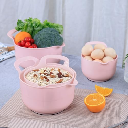 4 Pack Nesting Mixing Bowl with Pour Spout and Handle