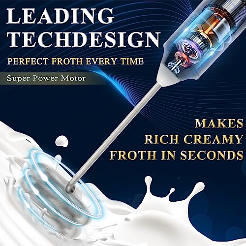Double Whisk Milk Frother Handheld USB