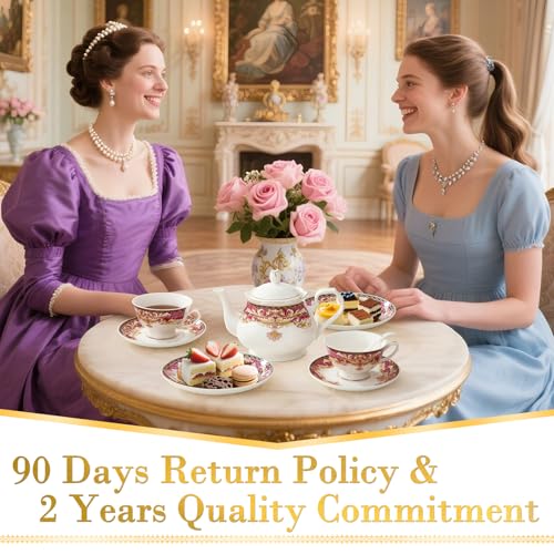 22 pcs Royal Vintage Porcelain Tea Set for 6 (22 Count)