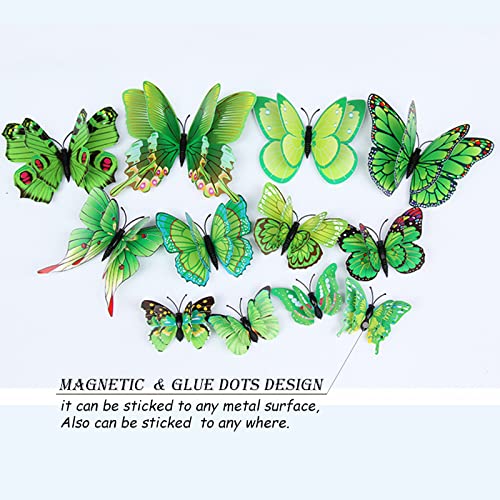 3D Butterfly Wall Decor Butterfly Decorations Stickers with Magnets (24 Count)