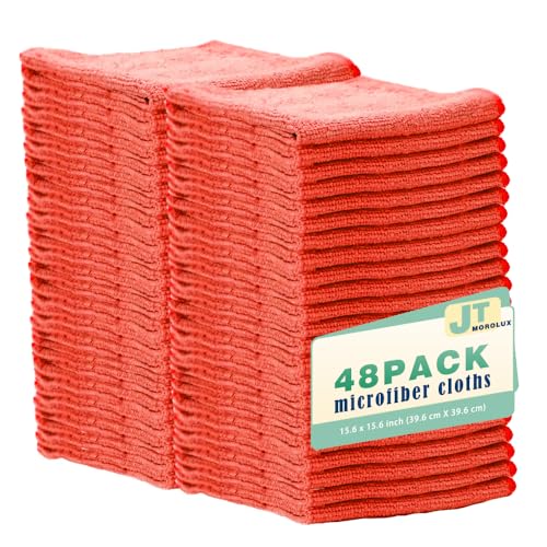 48 Pack 16'x16' Microfiber Household Cleaning Cloths (48 Count)