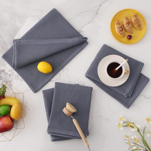 100% Cotton Oversized Waffle Weave Kitchen Towels 6 (6 Count)