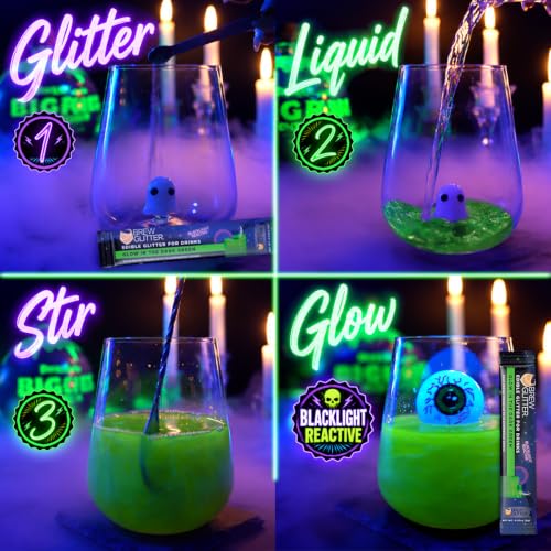 Blacklight Reactive Edible Glitter for Drinks