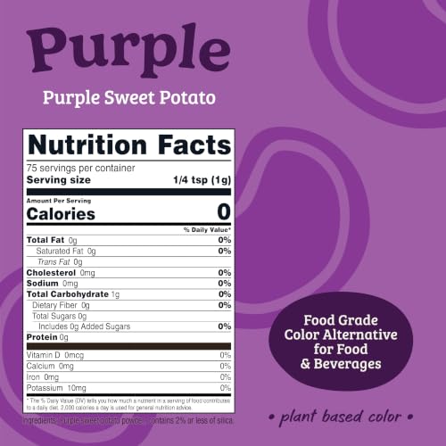 Purple Plant Based Food Coloring From Purple Sweet Potato Powder (2.7 Ounce)